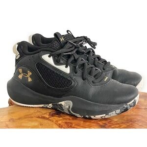 Under Armour UA Lockdown & Basketball Kids Shoes Black/White Size 4Y